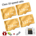 SD memory card Class 4 in gold colour, 512GB capacity, part of M series for digital storage