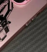 iPhone 16 Pro hard PC phone case with blue laser excavator design and smooth finish