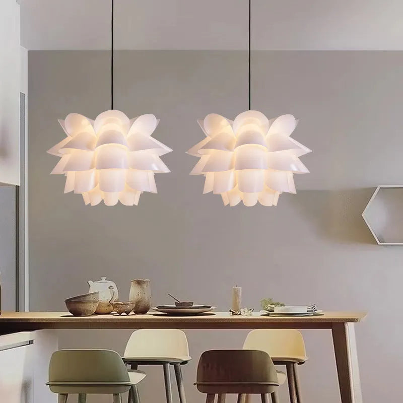 White round decorative pendant light 38x25cm for home ceiling