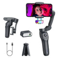 RK Series foldable handheld phone stabiliser gimbal with tripod head in gun colour finish