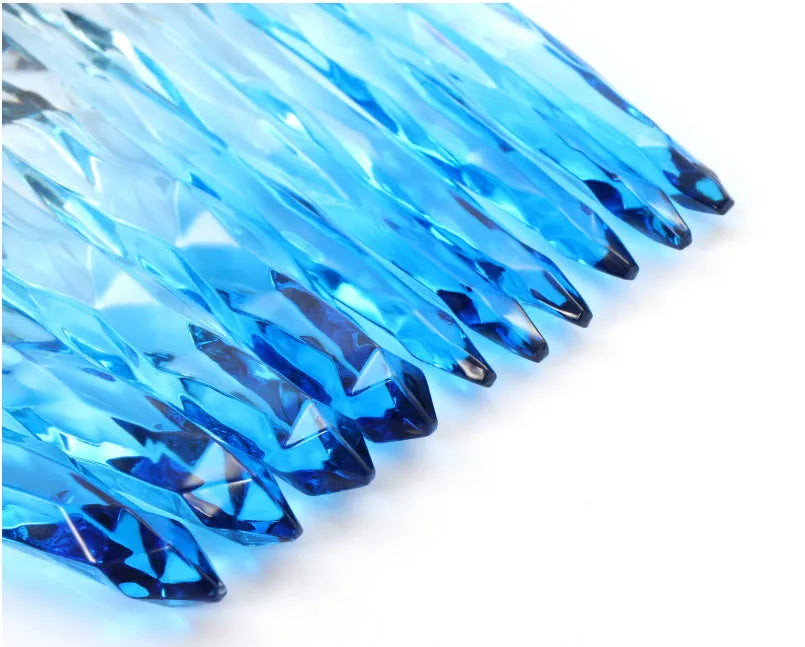 10 crystal handle foundation brushes with artificial fibre bristles in colour options