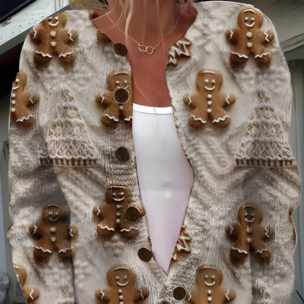 Loose fit lapel collar top with a printed design, available in sizes from S to 5XL.