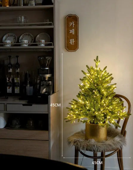 Langsen Crafts 45cm pre-lit flame retardant Christmas tree with 100 lights on black wire