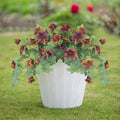 Plastic artificial flower with fork base in European courtyard design for outdoor garden display