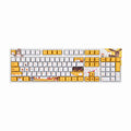 Black wired mechanical keyboard with 104 keys, Cherry key caps, PBT key caps and 1.8m five-core wire