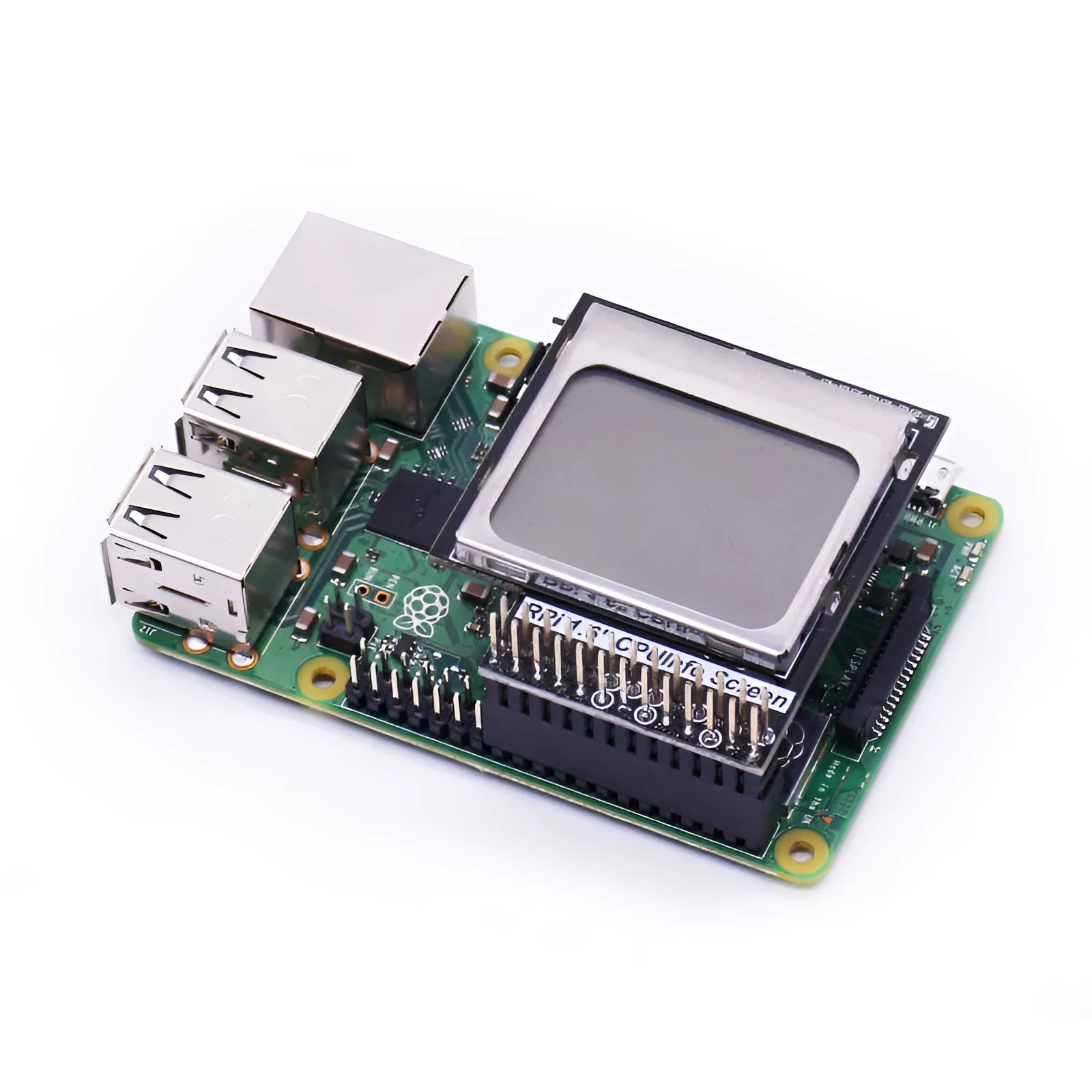 1.6-inch LCD screen module for Raspberry Pi with visible GPIO connector and backlight switch.