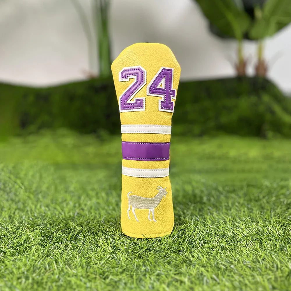 Set of four PU golf club head sleeves in a chosen colour for UT, 3/5, 1, and square putter.