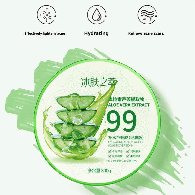 300g aloe vera gel moisturiser bottle with pump dispenser for skin hydration