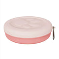 Portable dog food bowl set with snack box compartment in pink and green colour options