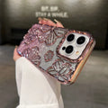 Electroplating glitter flower phone case soft TPU shell for Apple iPhone silver background