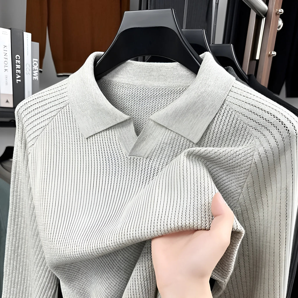 Men's loose cotton pullover shirt with scissors collar in black, dark gray, or oat gray, sizes M to XXXXL