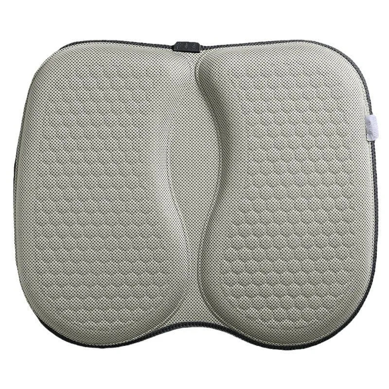 Honeycomb patterned gel car seat cooling cushion in multiple colour options on a car seat.