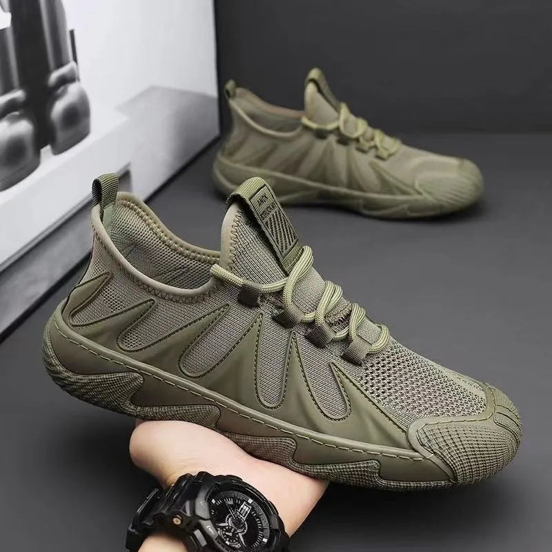 Men's black casual canvas sneakers with lace-up front and breathable mesh panels