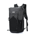 Outdoor 25L foldable backpack in green with curved edge design and reflective strip on front