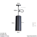 Matte black wrought iron retro chandelier ceiling light with a visible suspension rod and bulb holder.