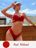 Women's backless skinny cut bikini set in leopard print on a mannequin