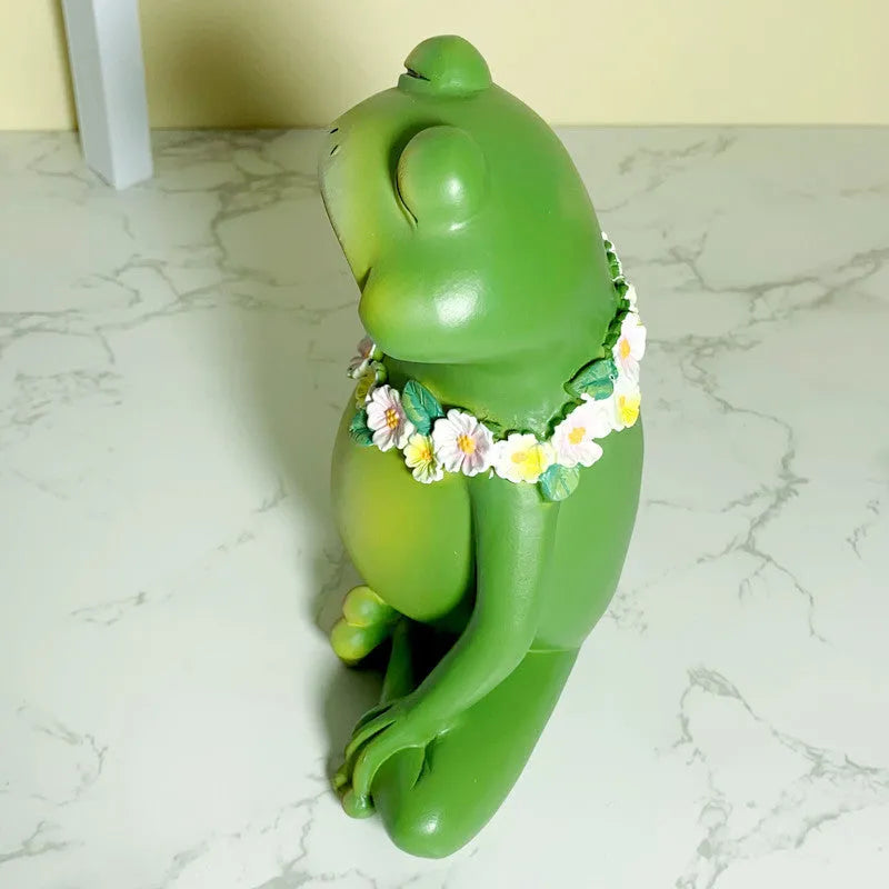 European style Magic Yoga Frog home ornament in RDW123 colour on a shelf