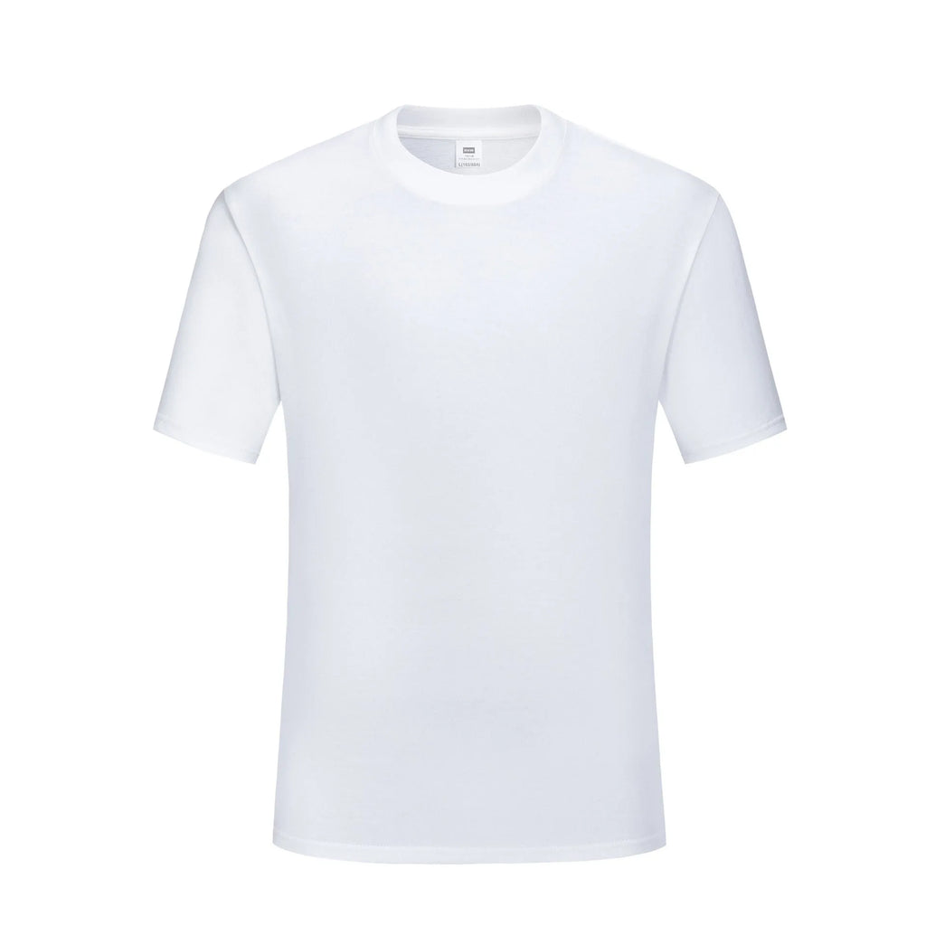 Men's round neck cotton t-shirt in black loose fit with Asian sizing