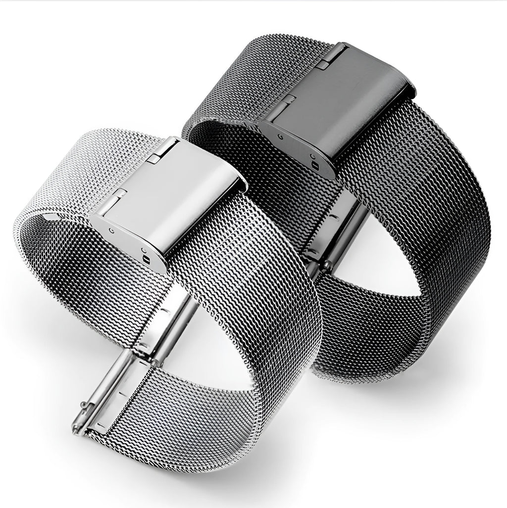 Milani silk woven stainless steel watch band in multiple colours and bandwidth sizes