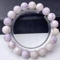 Natural purple turquoise women's bracelet with elastic cord, showing bead size options