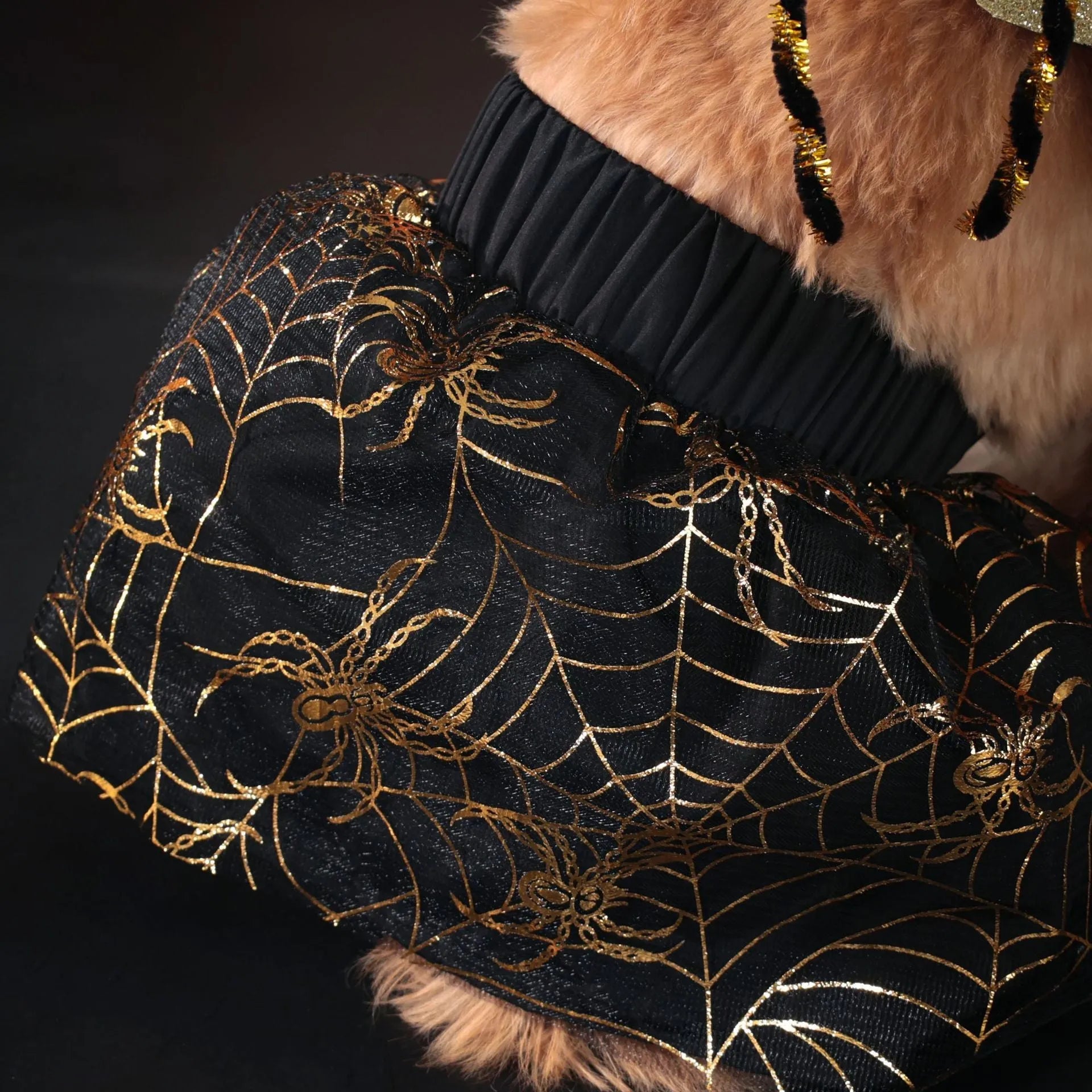A solid-colour polyester dog suit costume for Halloween, shown in size L.