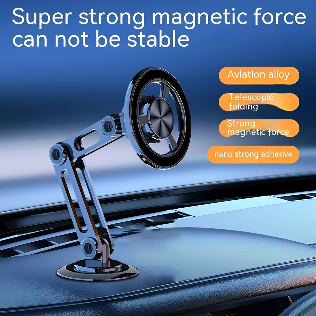 All-metal magnetic car phone holder in four colour options with magnetic rings and adhesives