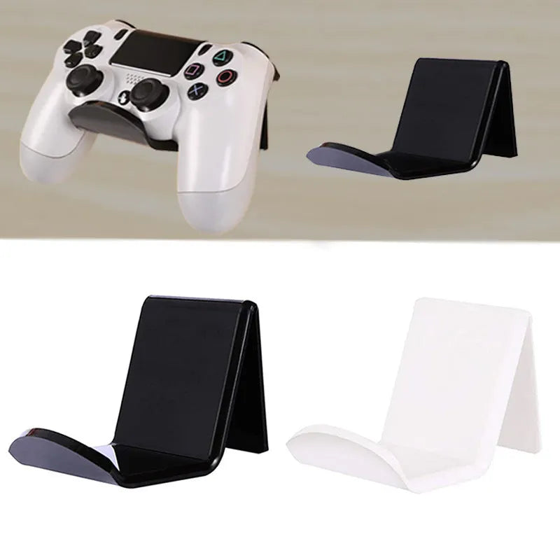 Universal game controller mounting bracket in black colour with nail and adhesive installation options