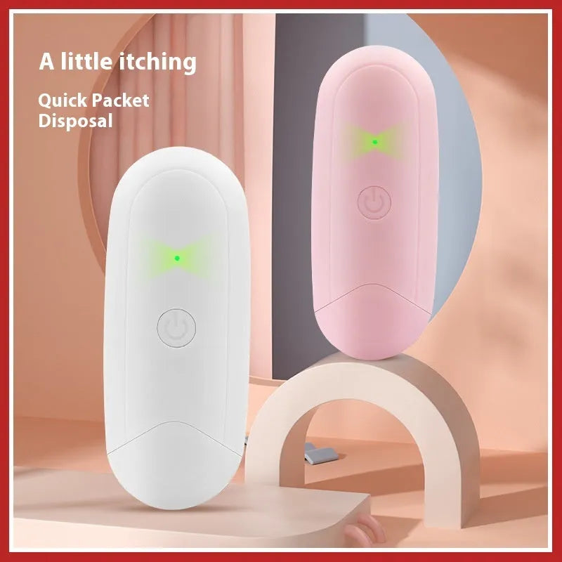 Thermal pulse itching suppressant in pink and white ABS material for mosquito bite relief