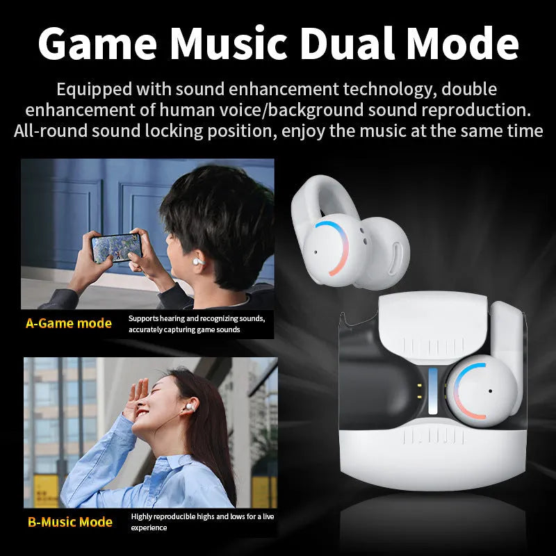 White wireless gaming headset with long endurance battery and USB charging