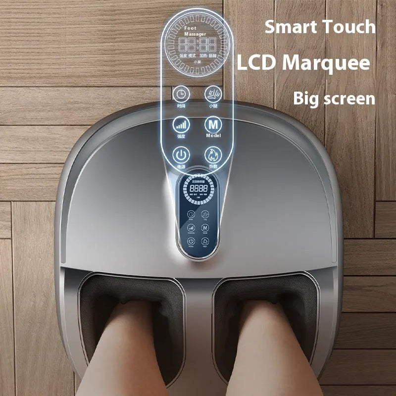 Home massage intelligent fully automatic foot massage machine in Prince silver with wireless remote control, compact 47.5x27x43cm size