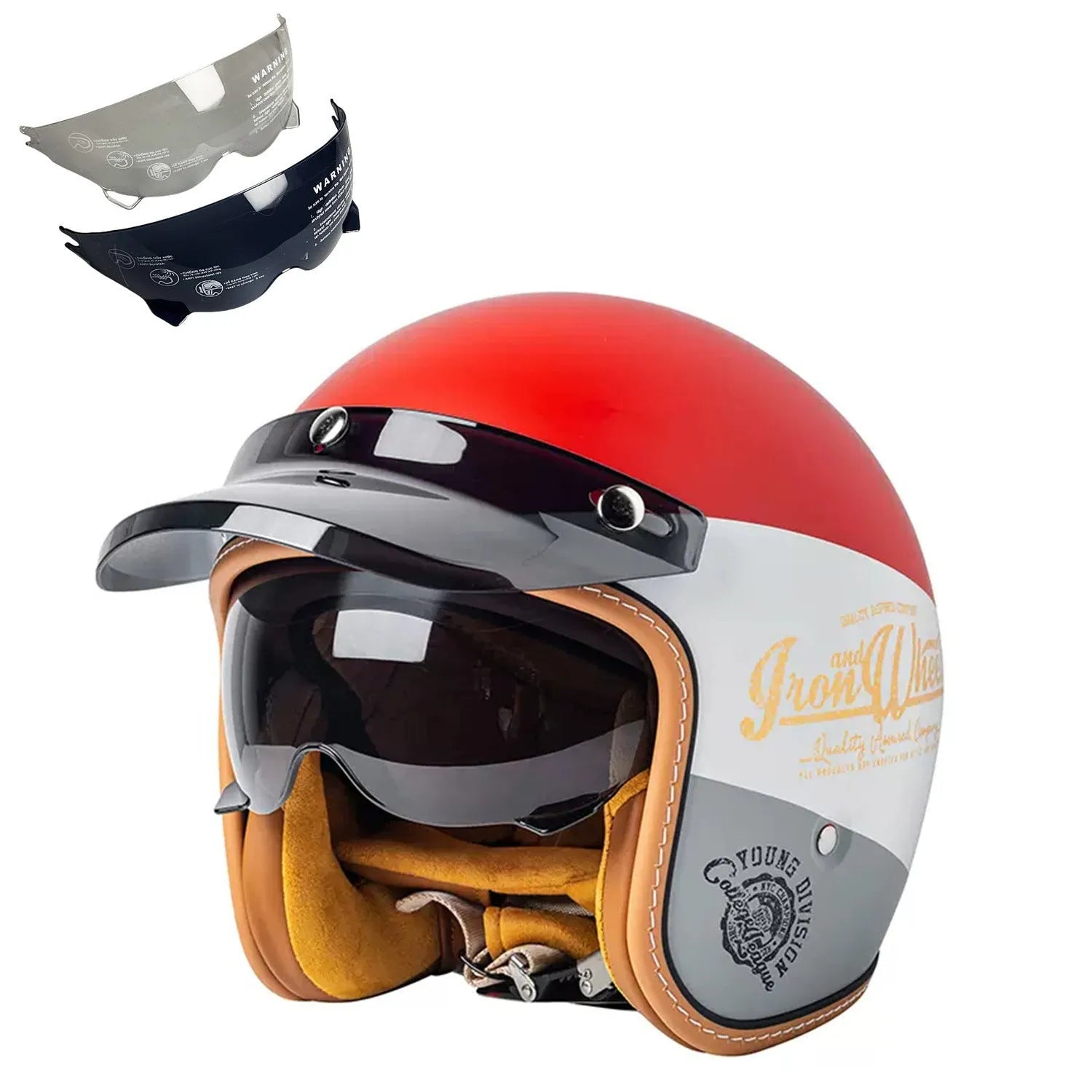 Retro-style half helmet for electric bicycles shown in a selection of colours including black, grey, white, and yellow.