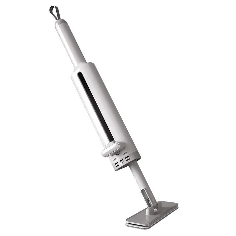Rotatable self-squeeze mini floor mop with crevice brush and microfiber pads in pink, grey, or white