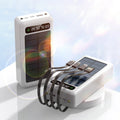 30000mAh solar power bank with cable in black, white, or green colours