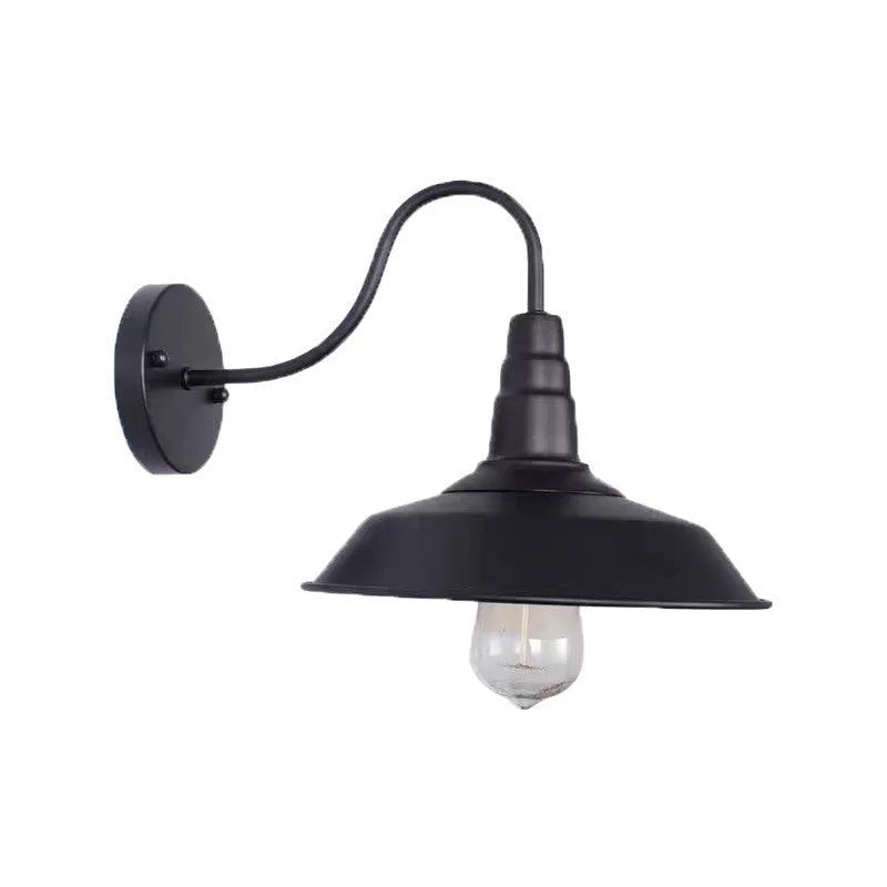 Retro villa courtyard wall lamp in copper or silver finish with right angle or bevel mounting style