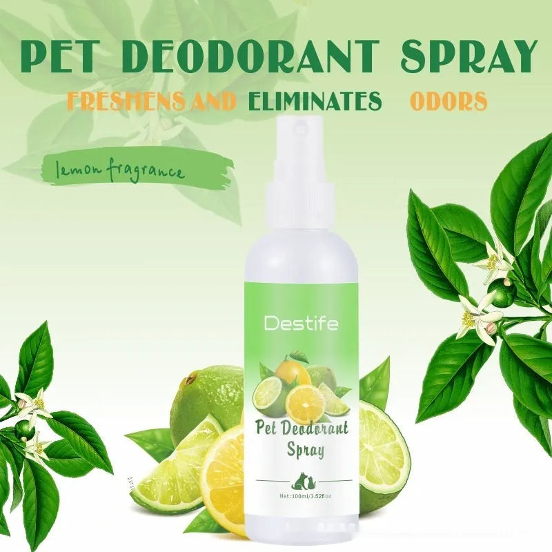 Pet deodorant aromatherapy spray 100ml lemon scented for cats and dogs