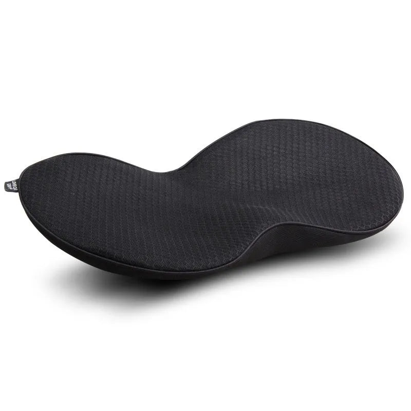 A flat car seat cushion with memory foam filler shown in a choice of four colours.