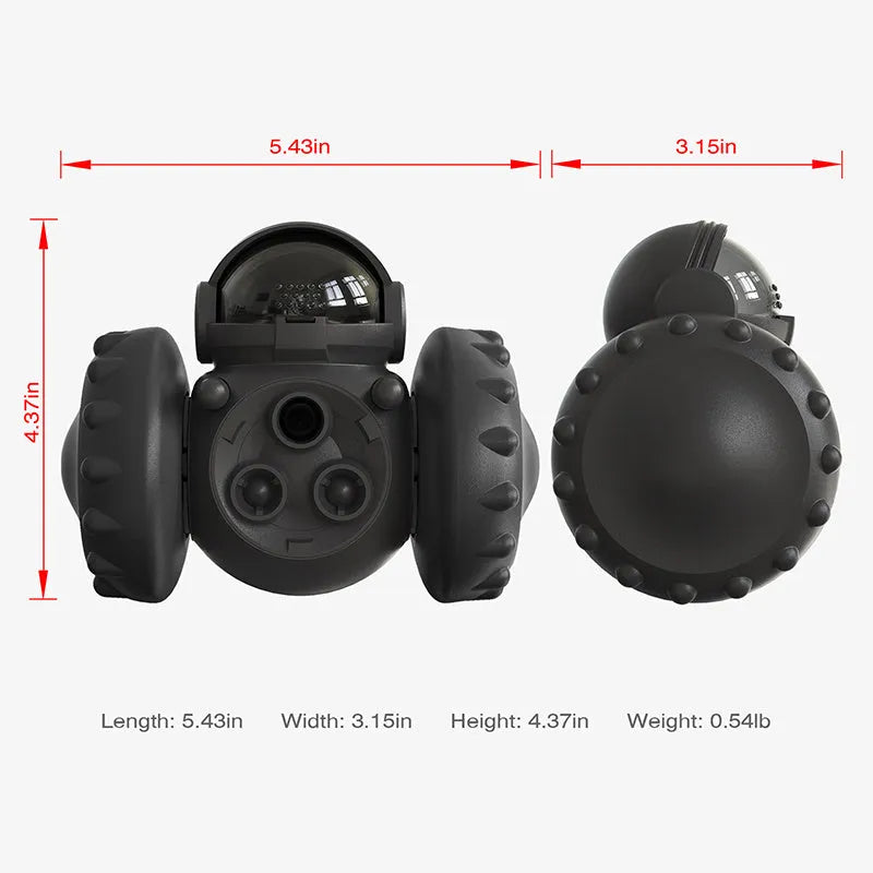 Interactive Dog Treat Leaking Toy puzzle tumbler slow dispenser for small large dogs, black colour with treat inside