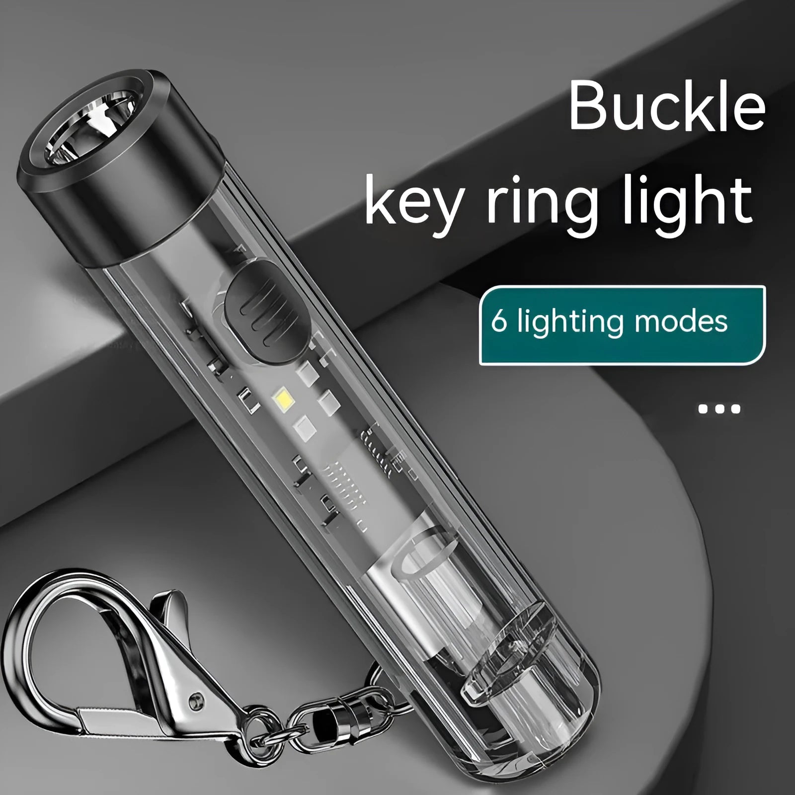 Black plastic USB rechargeable portable flashlight with charging cable