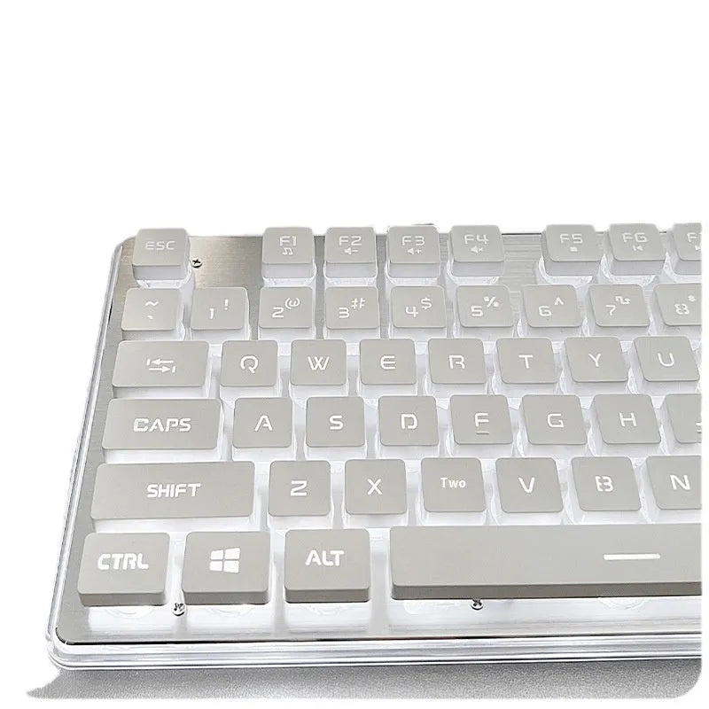 Button Mute Keyboard wired mechanical feeling keyboard with coloured backlight options