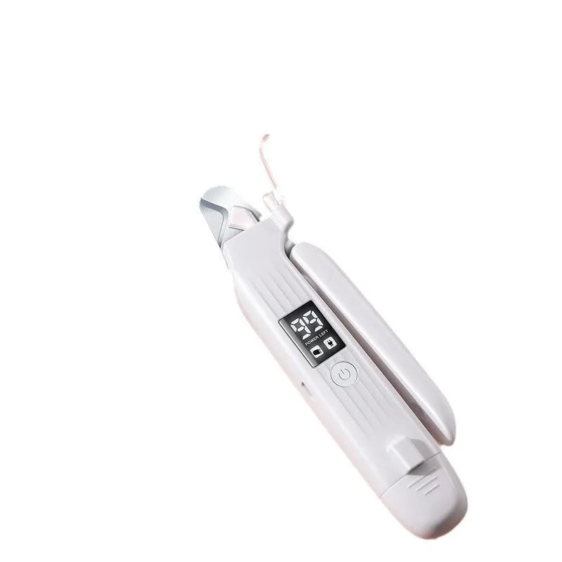 HZ8 White model rechargeable dog nail clipper made from white ABS plastic.