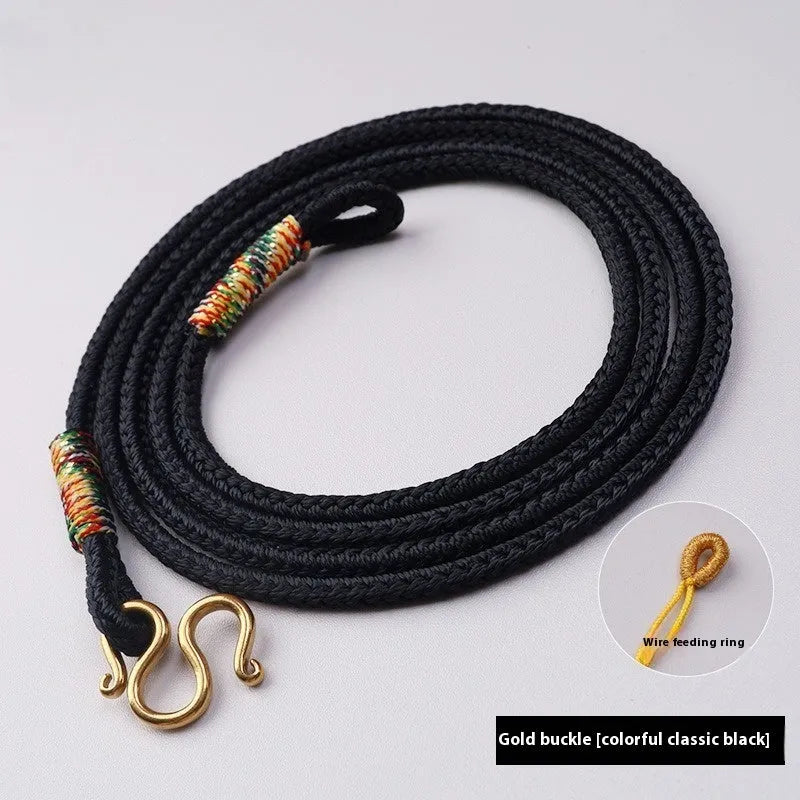 Thangka style peace buckle jewellery in gold or silver with imitation pearl and gem inlay
