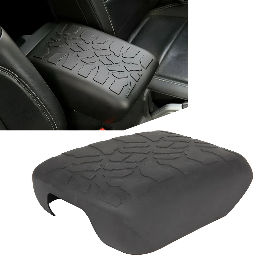 Black rubber central armrest pad for Jeep Wrangler JK JKU 2015-2018 interior centre console