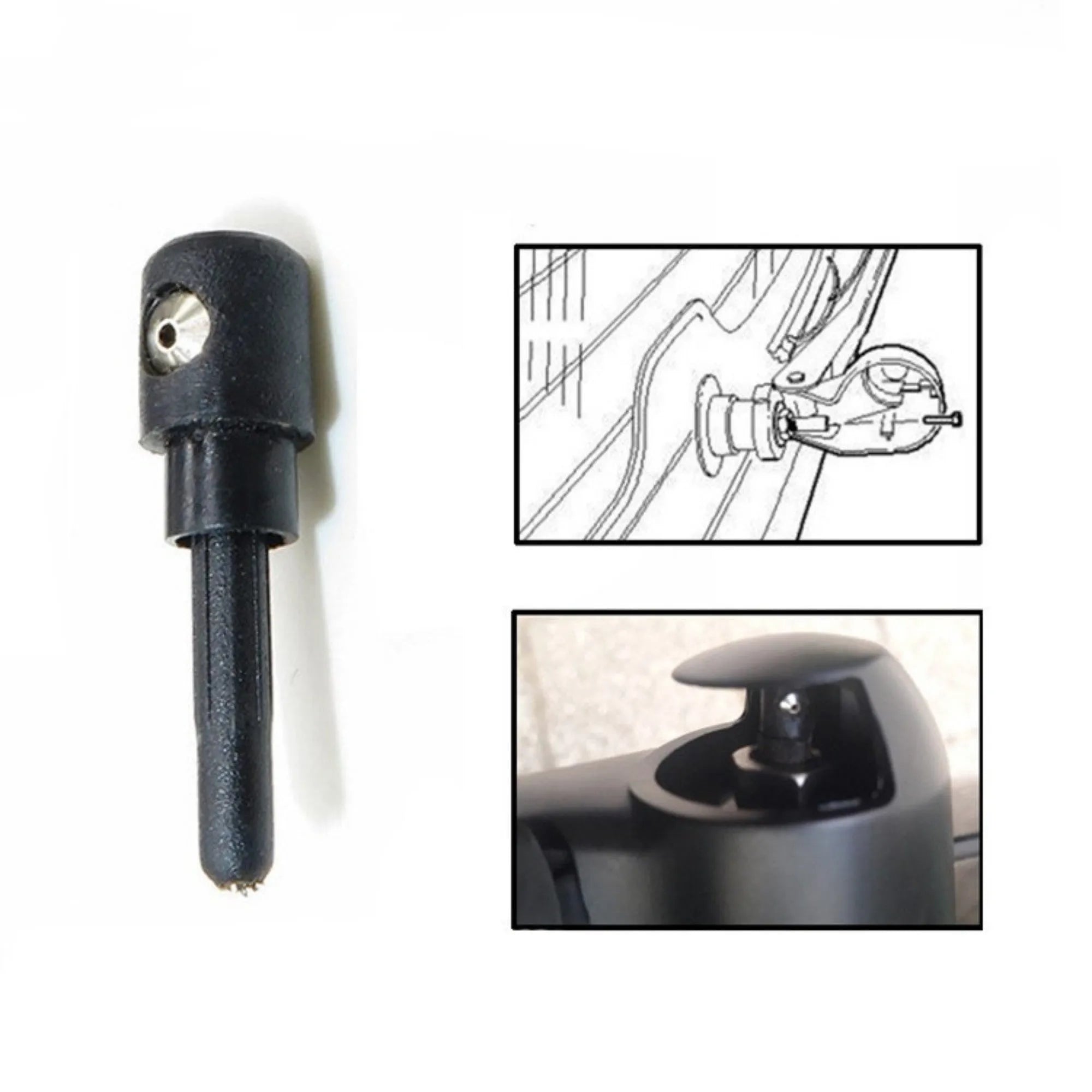 Black plastic Volkswagen rear wiper cover nozzle for Tiguan and Golf models