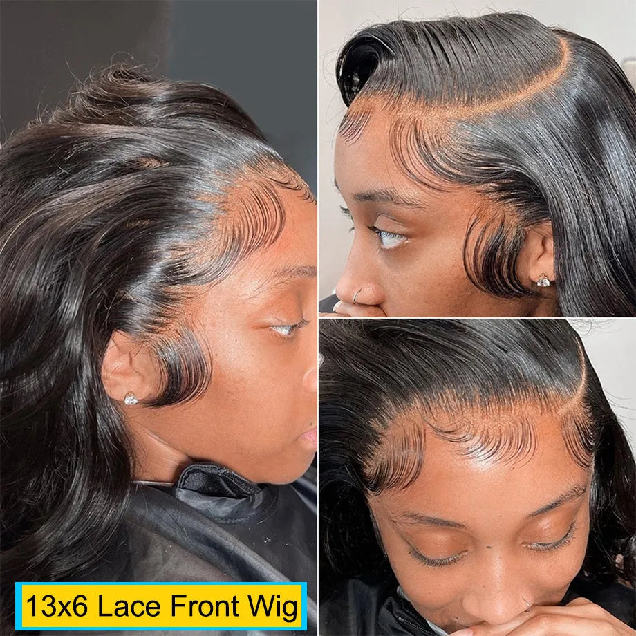 360 full lace frontal body wave human hair wig in natural colour 1b#, 150% density, 20 inch length