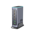 660W Gallium Nitride GaN desktop fast charger with multiple international plug options including US, EU, UK, AU.