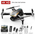 4K HD quadcopter with dual cameras, plastic body under 30cm, GPS return and headless mode features