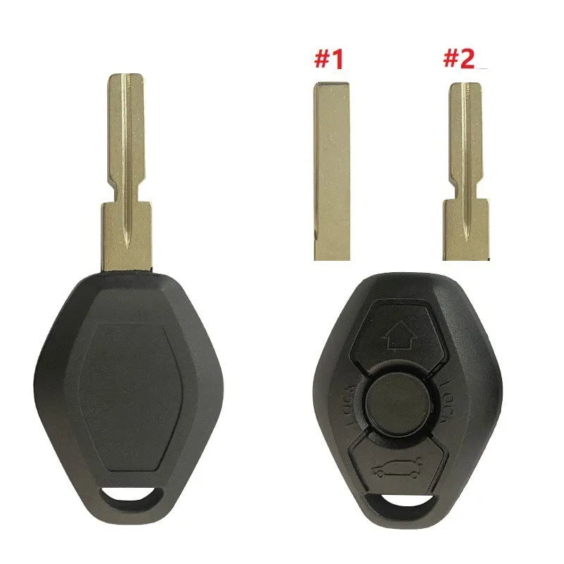 BMW 3 button remote key with straight metal HU58 blade for EWS system compatibility