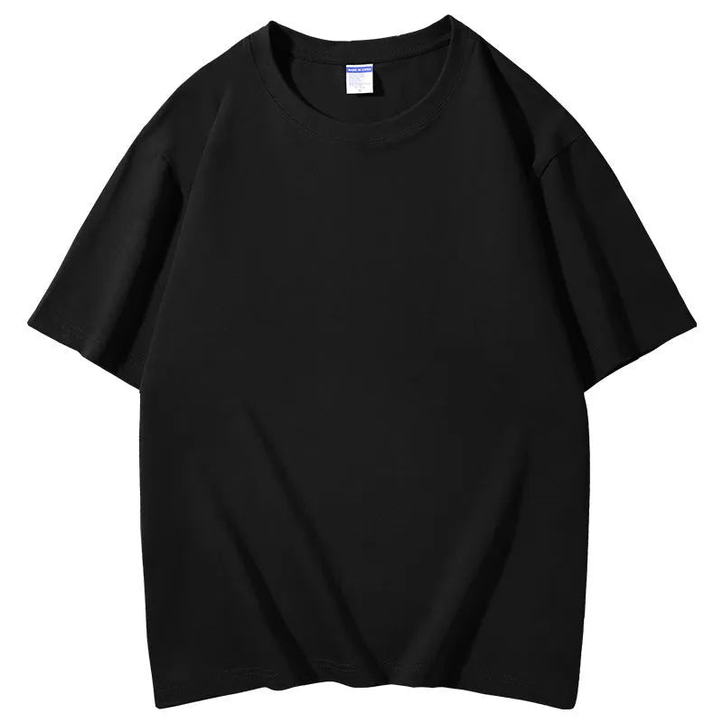 European style 300g cotton round neck T-shirt with printing pattern in multiple colour options