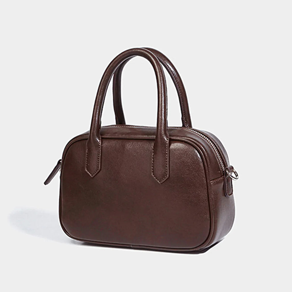 Retro square shoulder messenger bag in PU leather available black or coffee colour