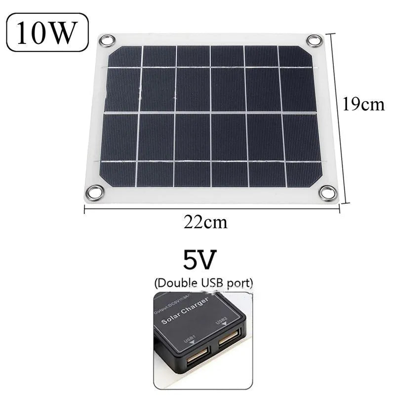 Polycrystalline silicon solar panel with dual USB ports for outdoor phone and tablet charging